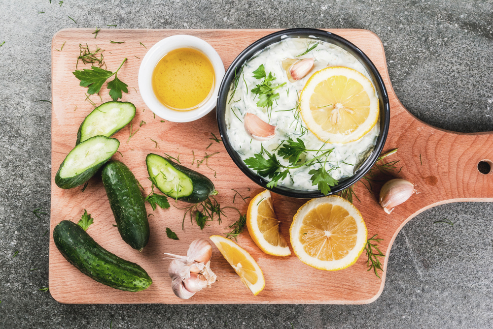 Tzatziki with ingredients